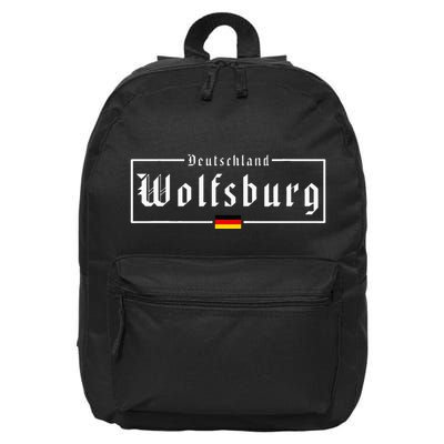 Wolfsburg Deutschland Germany German Flag 16 in Basic Backpack