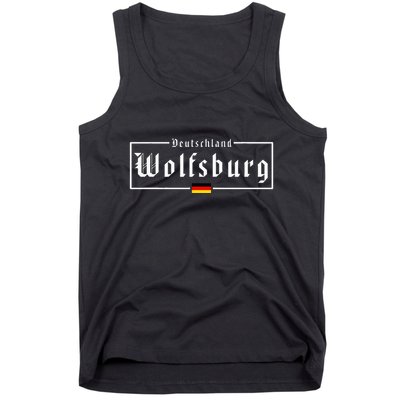 Wolfsburg Deutschland Germany German Flag Tank Top