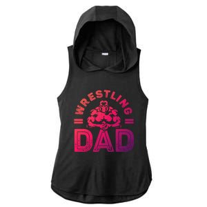 Wrestling Dad Gift Wrestle Lover Daddy Wrestler Gift Ladies PosiCharge Tri-Blend Wicking Draft Hoodie Tank