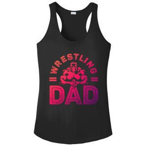 Wrestling Dad Gift Wrestle Lover Daddy Wrestler Gift Ladies PosiCharge Competitor Racerback Tank