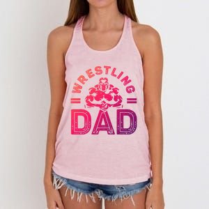 Wrestling Dad Gift Wrestle Lover Daddy Wrestler Gift Women's Knotted Racerback Tank