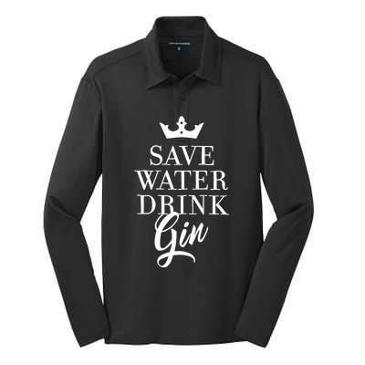 Water Drink Gin Silk Touch Performance Long Sleeve Polo