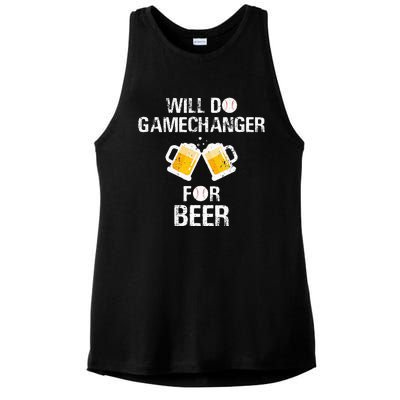 Will Do Gamechanger For Beer Funny Baseball Ladies PosiCharge Tri-Blend Wicking Tank