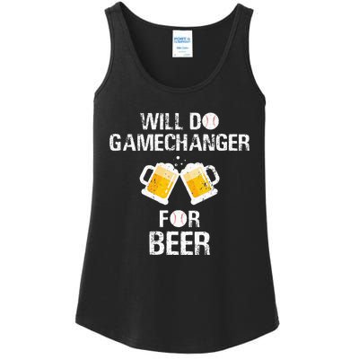 Will Do Gamechanger For Beer Funny Baseball Ladies Essential Tank