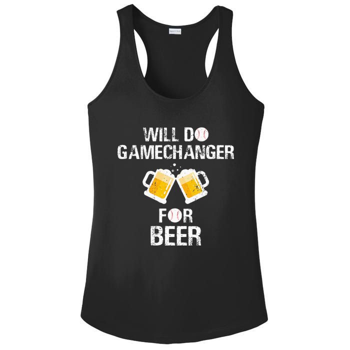 Will Do Gamechanger For Beer Funny Baseball Ladies PosiCharge Competitor Racerback Tank