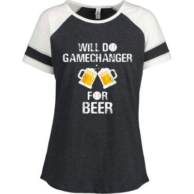 Will Do Gamechanger For Beer Funny Baseball Enza Ladies Jersey Colorblock Tee