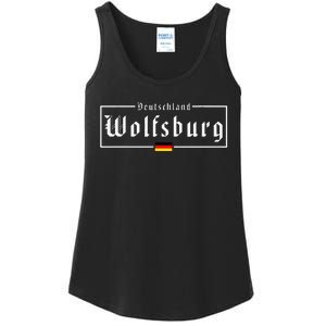 Wolfsburg Deutschland Germany German Flag Ladies Essential Tank