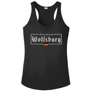 Wolfsburg Deutschland Germany German Flag Ladies PosiCharge Competitor Racerback Tank