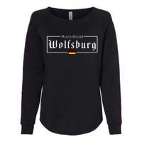 Wolfsburg Deutschland Germany German Flag Womens California Wash Sweatshirt