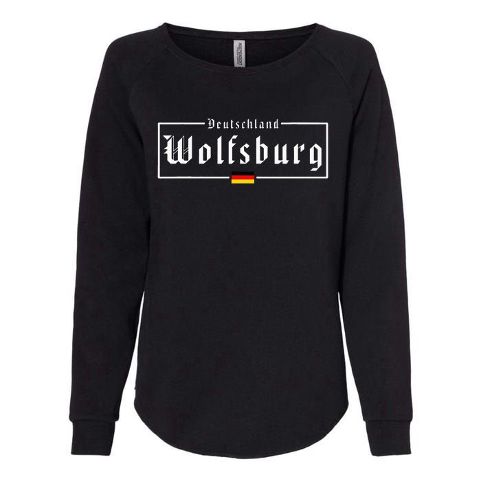 Wolfsburg Deutschland Germany German Flag Womens California Wash Sweatshirt