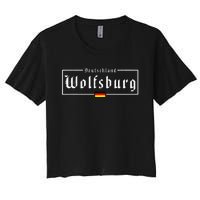 Wolfsburg Deutschland Germany German Flag Women's Crop Top Tee