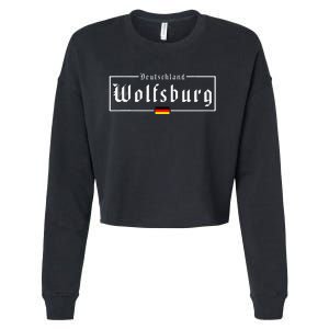 Wolfsburg Deutschland Germany German Flag Cropped Pullover Crew