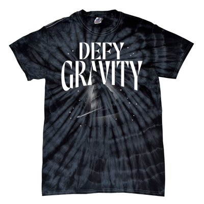 Wicked Defy Gravity Distressed Hat Poster Tie-Dye T-Shirt