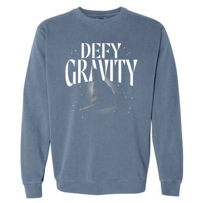 Wicked Defy Gravity Distressed Hat Poster Garment-Dyed Sweatshirt