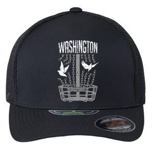 Washington Disc Golf Player Breaking Chains Birdie Gift Flexfit Unipanel Trucker Cap