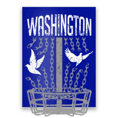 Washington Disc Golf Player Breaking Chains Birdie Gift Poster