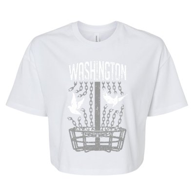 Washington Disc Golf Player Breaking Chains Birdie Gift Bella+Canvas Jersey Crop Tee