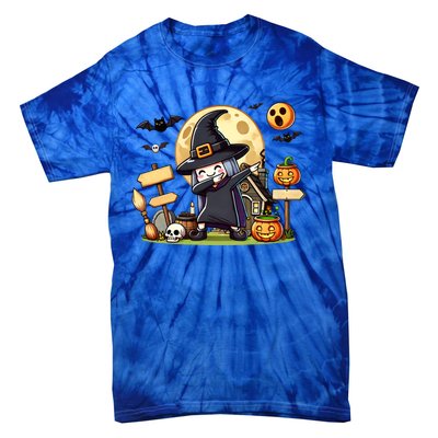 Witch Dabbing Halloween Trick Treat Funny Pumpkin Gift Tie-Dye T-Shirt