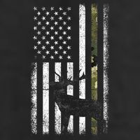 Whitetail Deer Hunting Hunter Elk Buck Camo American Flag  Hat