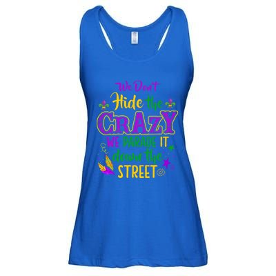 We DonT Hide Crazy Parade It Bead Funny Mardi Gras Carnival Ladies Essential Flowy Tank