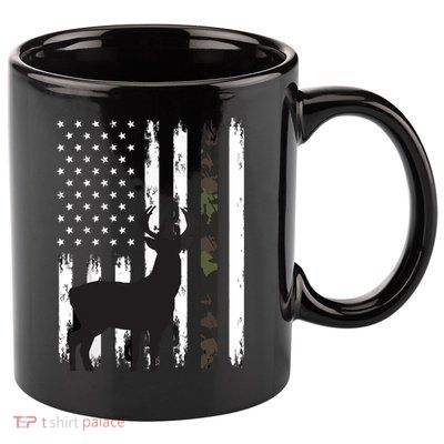 Whitetail Deer Hunting Hunter Gifts Buck Camo American 11oz C Handle Ceramic Mug