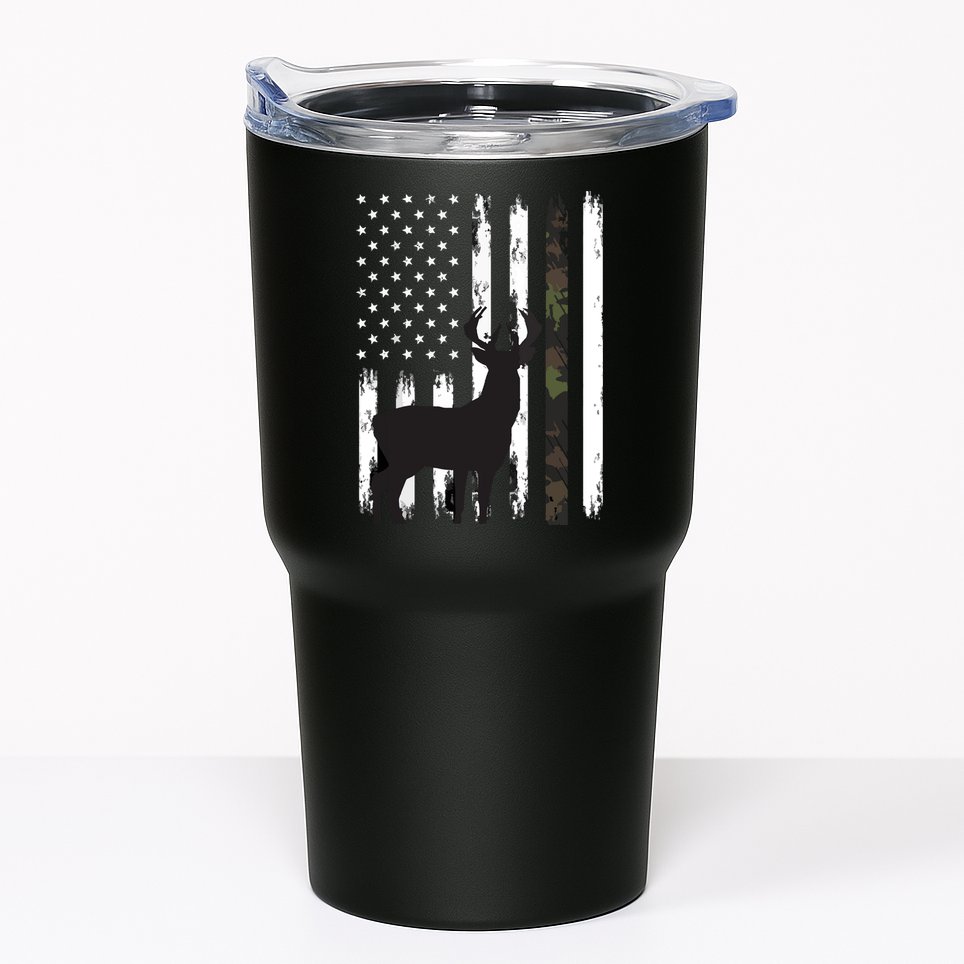 Whitetail Deer Hunting Hunter Gifts Buck Camo American Tumbler