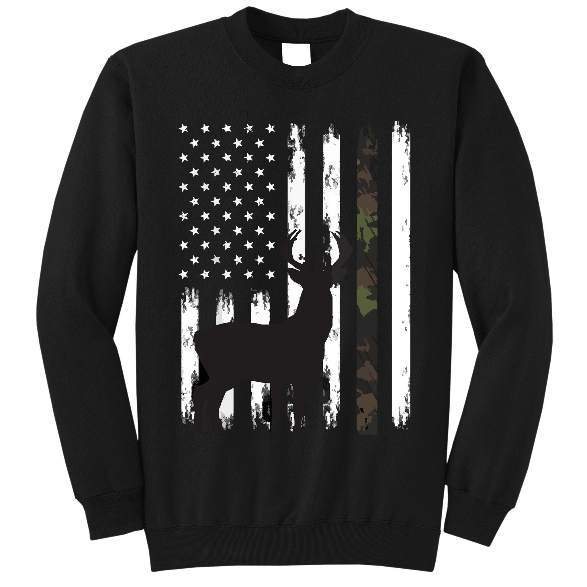 Whitetail Deer Hunting Hunter Gifts Buck Camo American Tall Sweatshirt