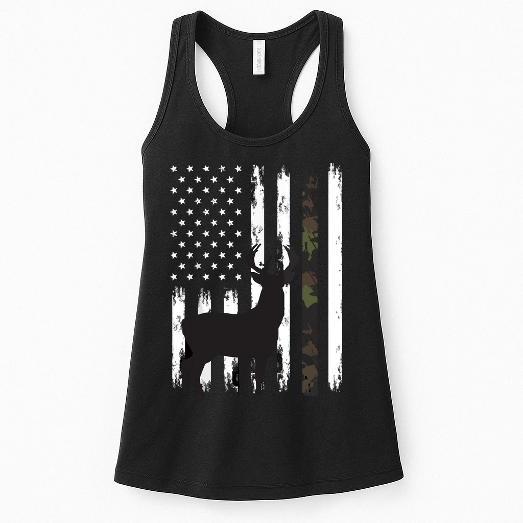 Whitetail Deer Hunting Hunter Gifts Buck Camo American Womens Tank Top
