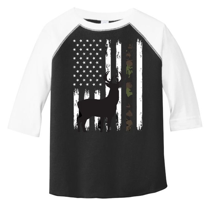 Whitetail Deer Hunting Hunter Gifts Buck Camo American Toddler Fine Jersey T-Shirt