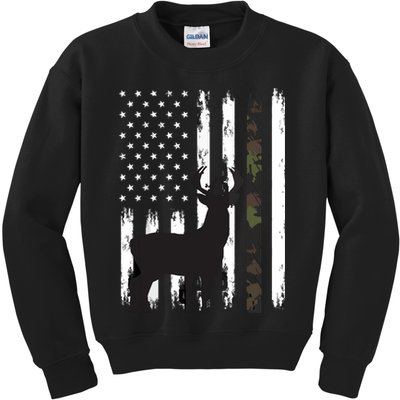 Whitetail Deer Hunting Hunter Gifts Buck Camo American Kids Sweatshirt