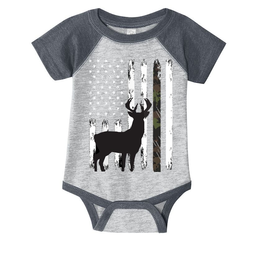 Whitetail Deer Hunting Hunter Gifts Buck Camo American Infant Baby Jersey Bodysuit