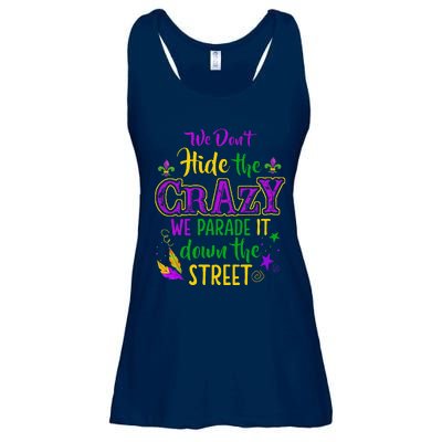 We DonT Hide Crazy Parade It Bead Funny Mardi Gras Carnival Ladies Essential Flowy Tank