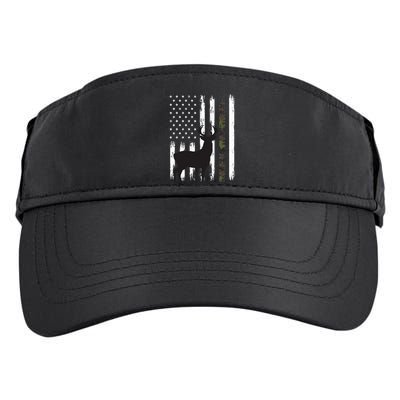Whitetail Deer Hunting Hunter Gifts Buck Camo American Flag  Adult Drive Performance Visor