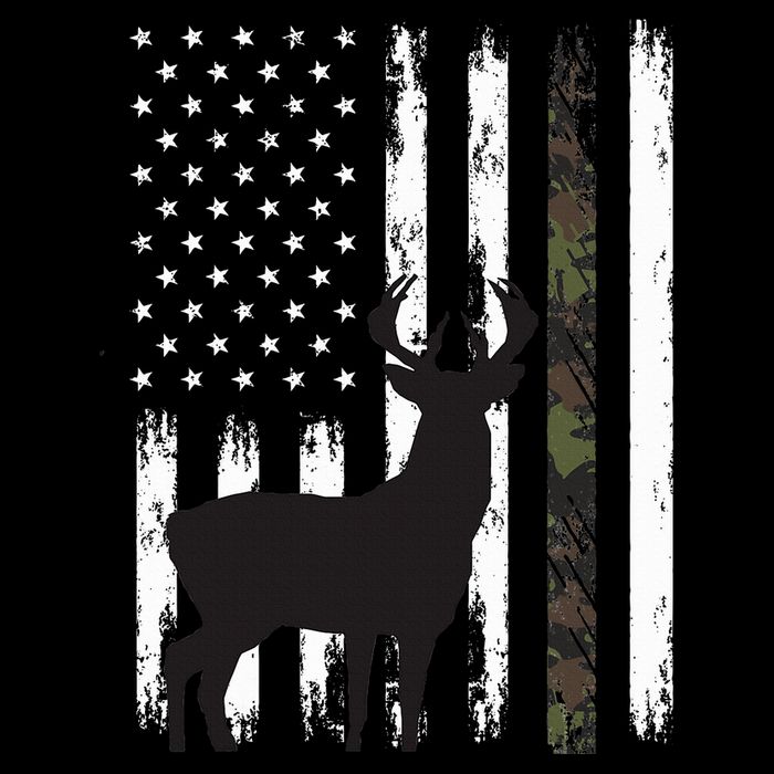 Whitetail Deer Hunting Hunter Gifts Buck Camo American Flag  16 in Basic Backpack