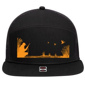 Waterfowl Duck Hunters Upland Game Bird Hunting Funny Gift 7 Panel Mesh Trucker Snapback Hat