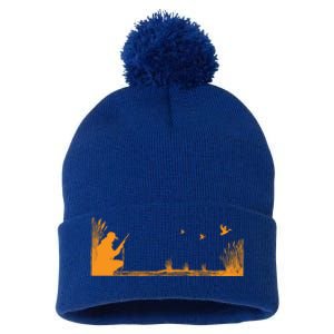 Waterfowl Duck Hunters Upland Game Bird Hunting Funny Gift Pom Pom 12in Knit Beanie