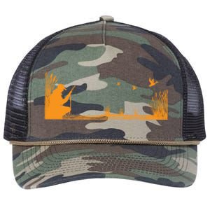 Waterfowl Duck Hunters Upland Game Bird Hunting Funny Gift Retro Rope Trucker Hat Cap