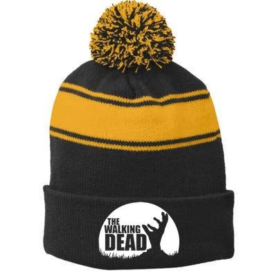 Walking Dead Hand Zombie Stripe Pom Pom Beanie