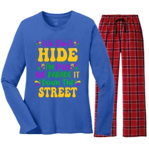 We Dont Hide The Crazy We Parade It Mardi Gras Carnival Gift Women's Long Sleeve Flannel Pajama Set 