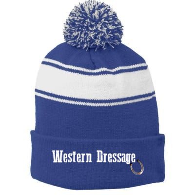 Western Dressage Horseback Riding Horse Mom Birthday Gift Stripe Pom Pom Beanie