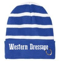 Western Dressage Horseback Riding Horse Mom Birthday Gift Striped Beanie with Solid Band