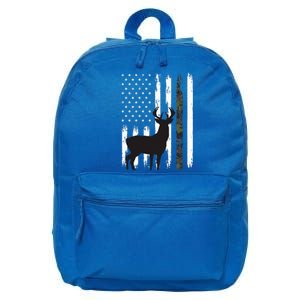 Whitetail Deer Hunting Hunter Gifts Buck Camo American Flag  16 in Basic Backpack