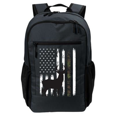 Whitetail Deer Hunting Hunter Gifts Buck Camo American Flag  Daily Commute Backpack