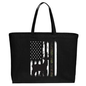 Whitetail Deer Hunting Hunter Gifts Buck Camo American Flag  Cotton Canvas Jumbo Tote