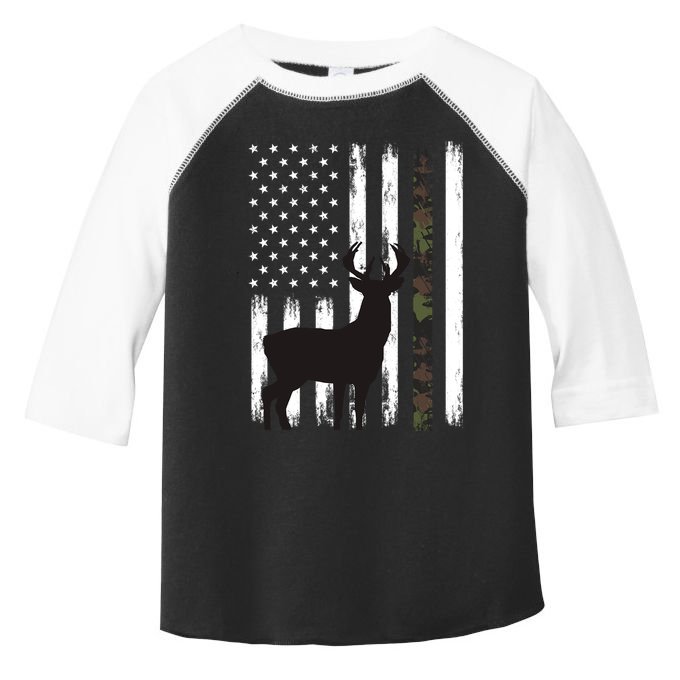 Whitetail Deer Hunting Hunter Funny Gift Buck Camo American Flag Great Gift Toddler Fine Jersey T-Shirt