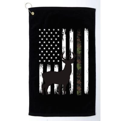 Whitetail Deer Hunting Hunter Funny Gift Buck Camo American Flag Great Gift Golf Towel