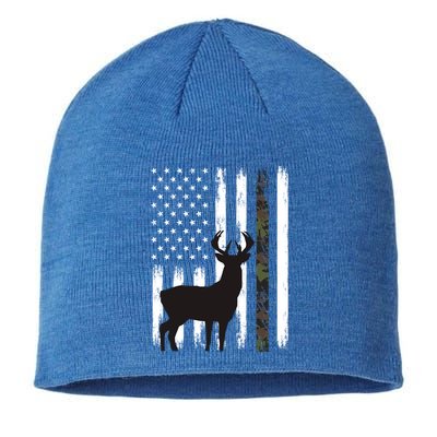 Whitetail Deer Hunting Hunter Funny Gift Buck Camo American Flag Great Gift Sustainable Beanie