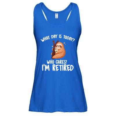 What Day Is Today Who Cares Im Retired Gift Funny Retiret Cool Gift Ladies Essential Flowy Tank