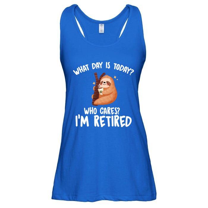 What Day Is Today Who Cares Im Retired Gift Funny Retiret Cool Gift Ladies Essential Flowy Tank