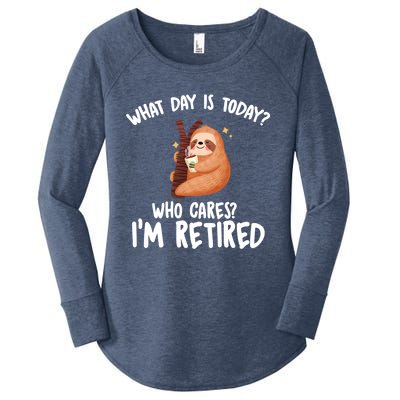 What Day Is Today Who Cares Im Retired Gift Funny Retiret Cool Gift Women's Perfect Tri Tunic Long Sleeve Shirt